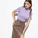 Водолазка из эластичной ткани в рубчик Сила нежности (lilac)