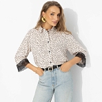 Рубашка комбинированная с кружевом Работаю красиво (оригинал)