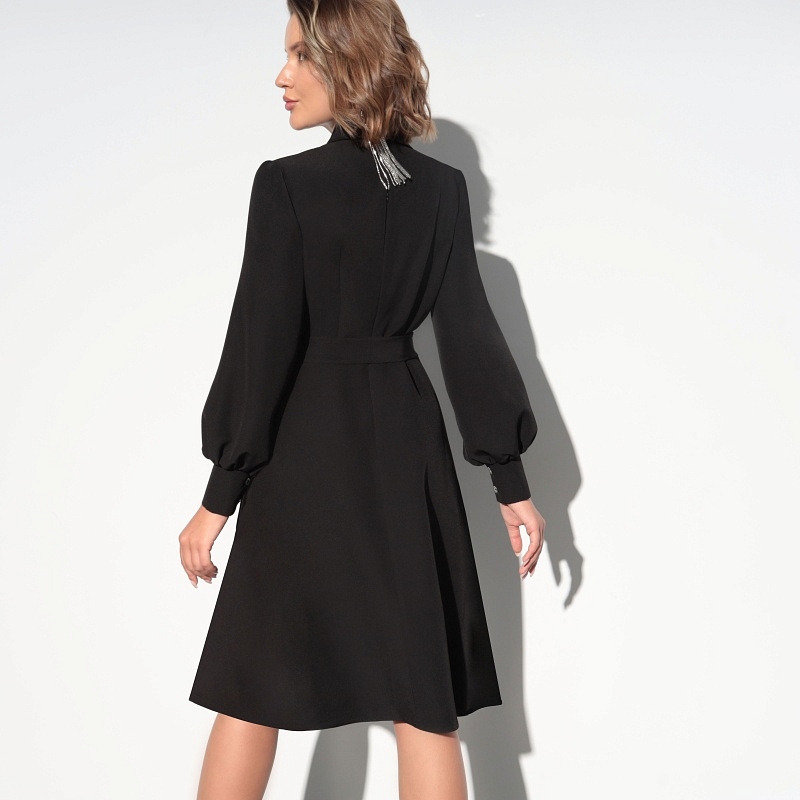 Платье Личная исключительность (шарм, с поясом). Состав: 95% п/э, 5% эластан