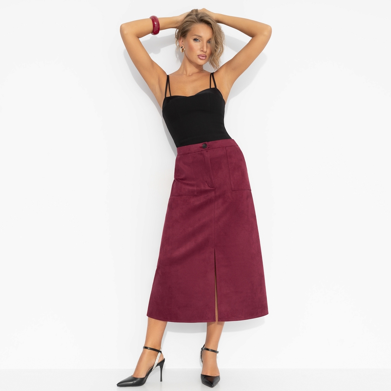 Откровенно шикарная (бордовая). Купить женский Юбка оптом от производителя.