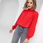 Блуза Интересная штучка (пламенный red). Состав: 95% п/э, 5% спандекс