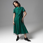 Платье-рубашка с накидкой из сетки Стильное самообладание (2 в 1)