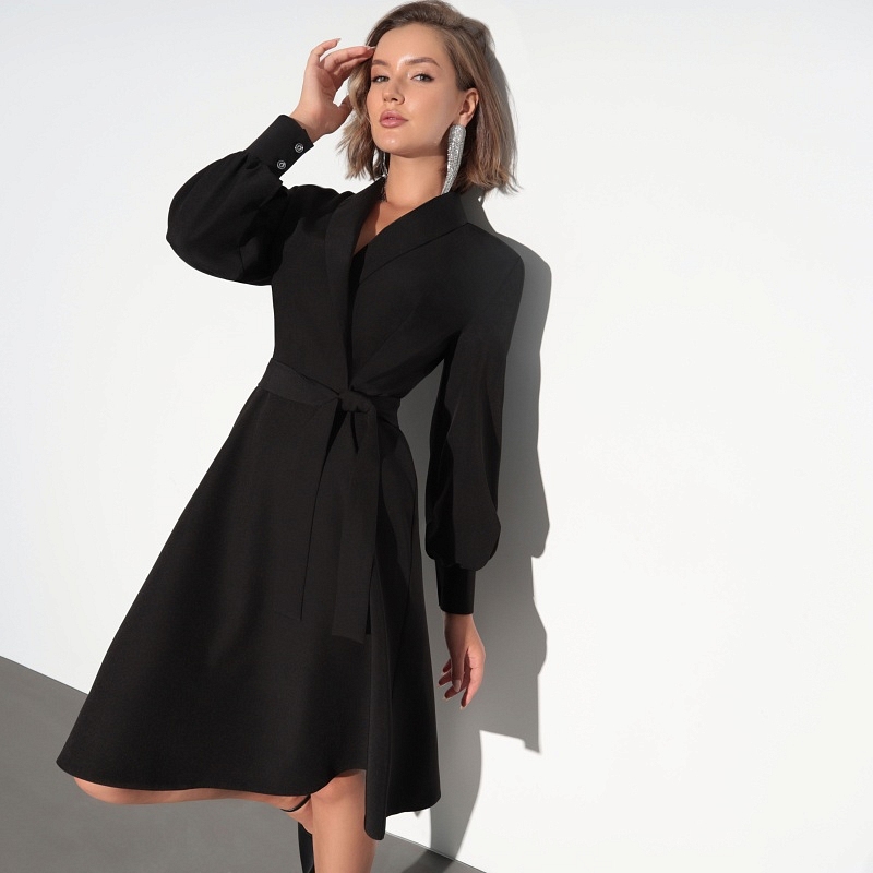 Платье Личная исключительность (шарм, с поясом). Состав: 95% п/э, 5% эластан