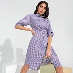 Платье Серьезный аргумент (violet, с поясом). Состав: 100% хлопок