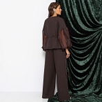 Брючный костюм Серьезная леди (2 в 1, брауни). Состав: 95% п/э, 5% эластан