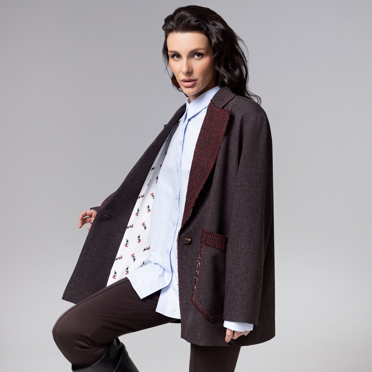 Жакет Стильно независима (фэшн). Состав: 65% п/э, 30% вискоза, 5% спандекс