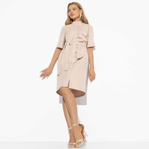 Платье Счастье свободы (beige, с поясом) 