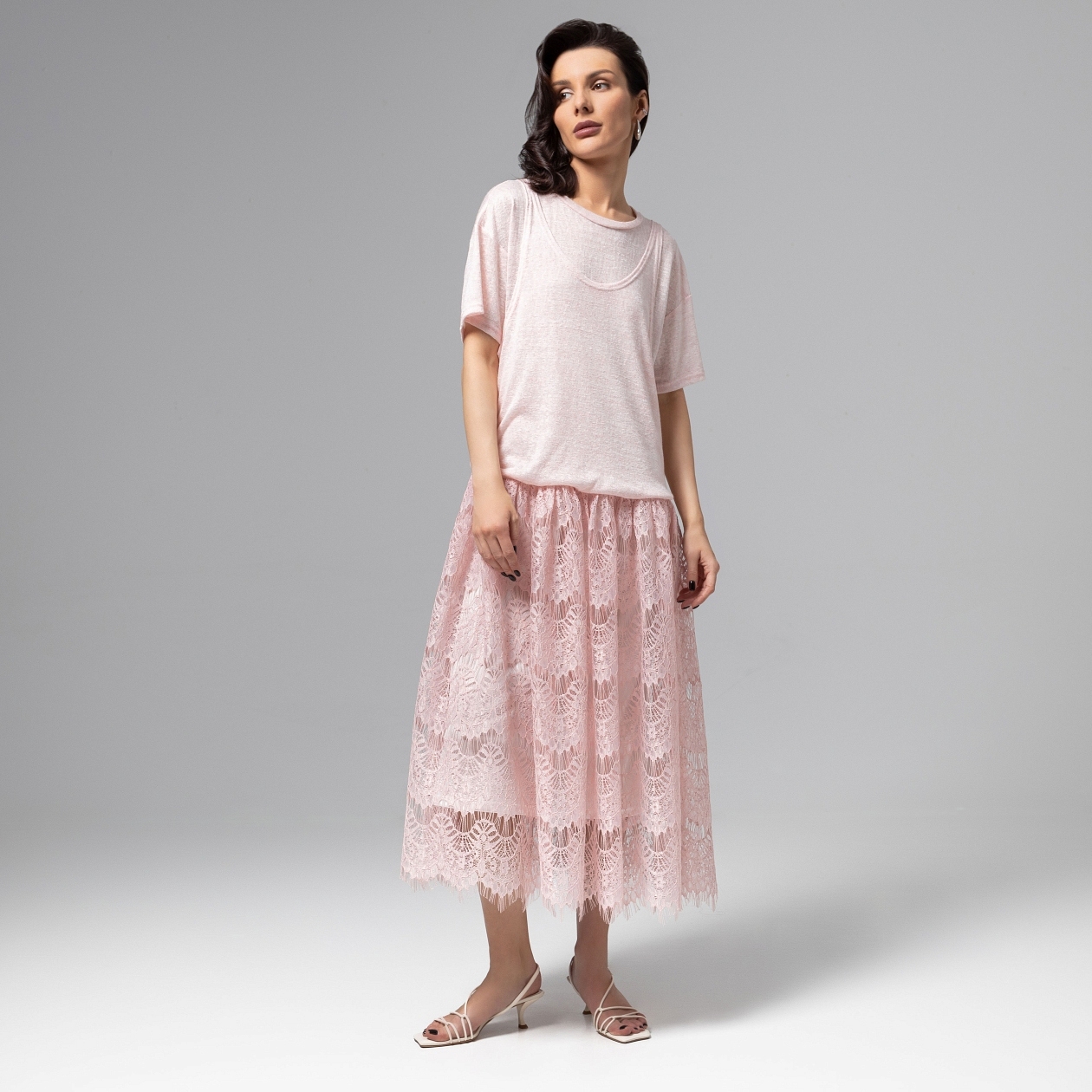 Платье Доведу до мечты (soft pink). Состав: 50% вискоза, 45% п/э, 5% спандекс