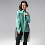 Рубашка комбинированное с сеткой Срочно на обложку (бирюзовая)