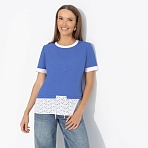 Футболка прямого силуэта Романтика с перчинкой (синяя)