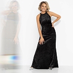 Платье из бархата Без границ (черное)