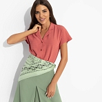 Блуза в мелкую клетку Стильный автограф (терракотовая)