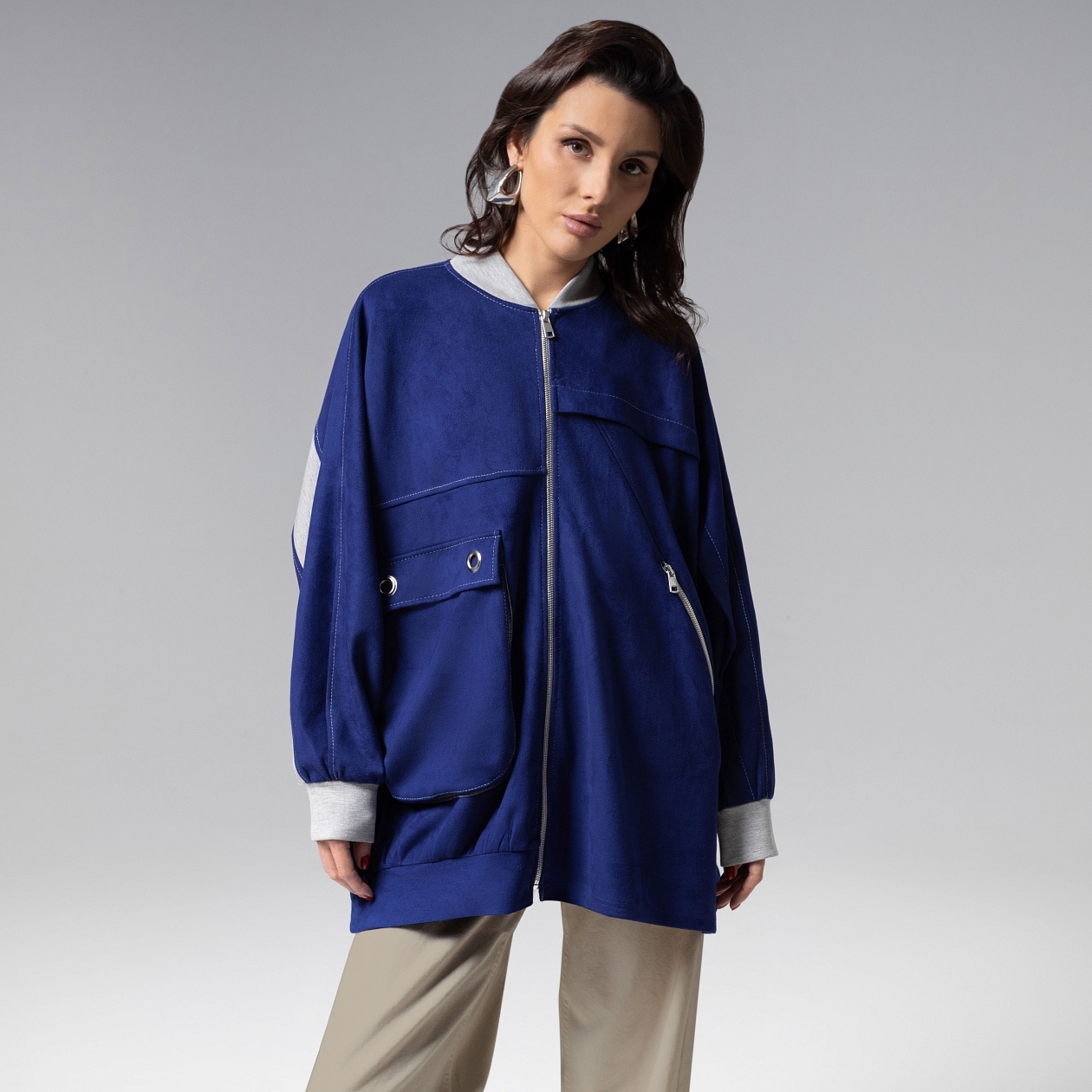 Бомбер Стильное вложение (oversize, L-XL). Состав: 95% п/э, 5% спандекс