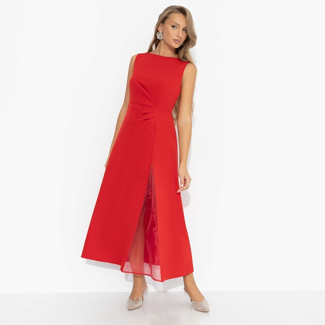 Платье Плавный силуэт (красное)
