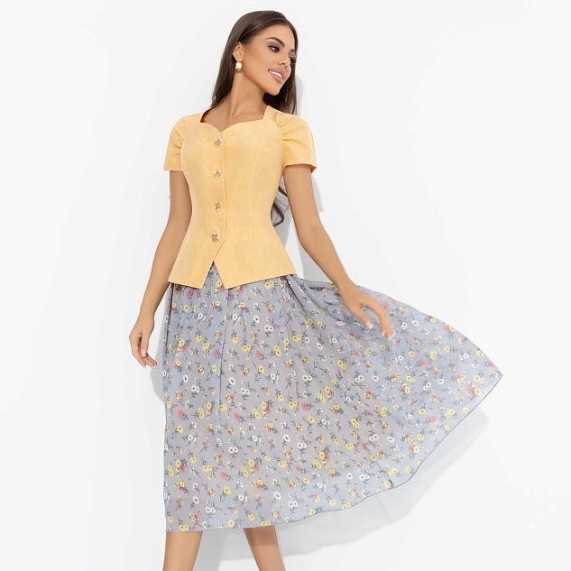 Костюм с юбкой Любовь вне правил (2 в 1, желтый)