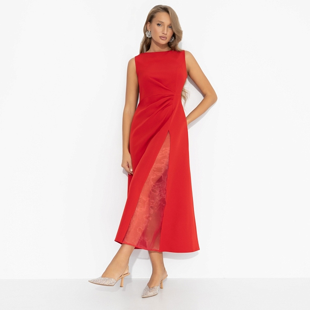 Платье Плавный силуэт (красное)