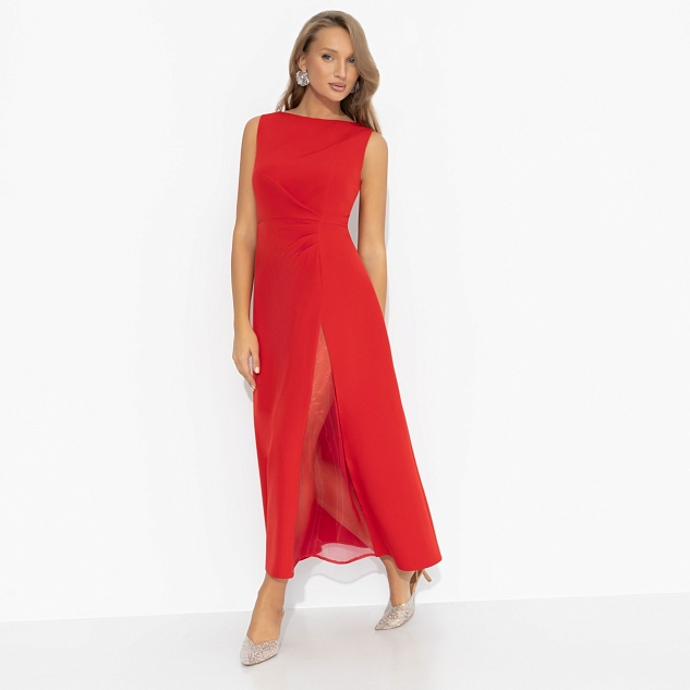 Платье Плавный силуэт (красное)