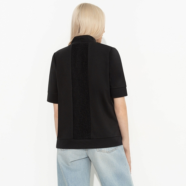 Водолазка Фирменное приветствие (черная, со вставкой)