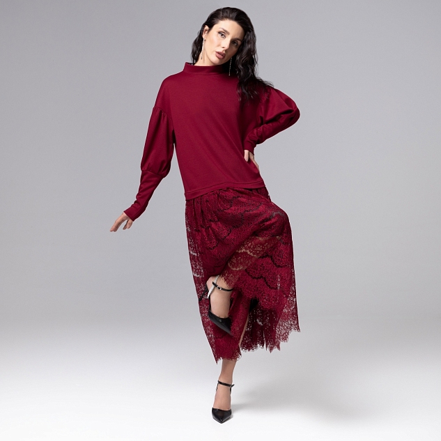 Платье История в кружевах (бордо)