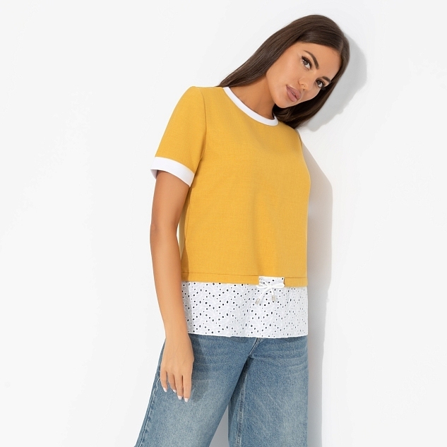 Футболка Романтика с перчинкой (горчичная)