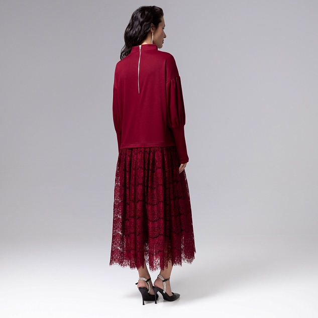 Платье История в кружевах (бордо)