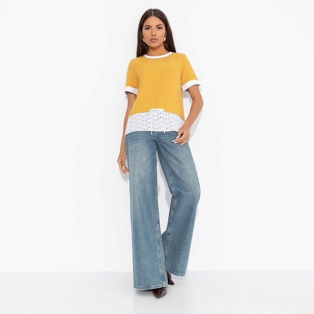 Футболка Романтика с перчинкой (горчичная)