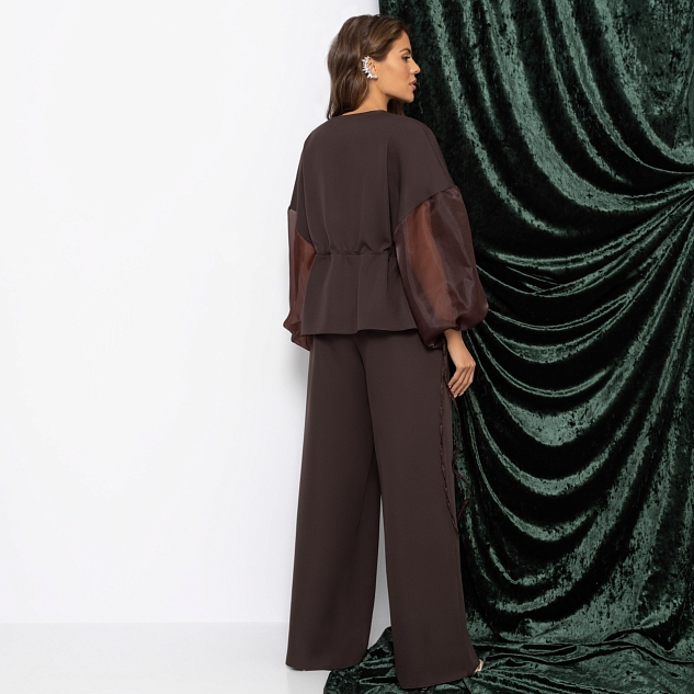 Брючный костюм Серьезная леди (2 в 1, брауни)