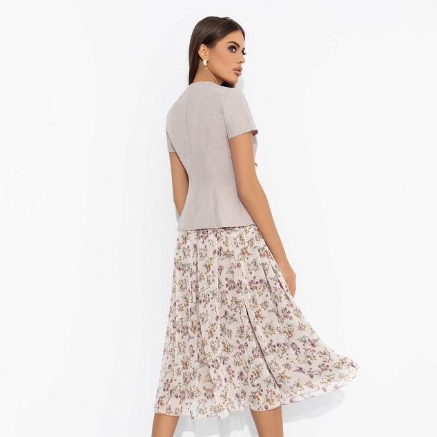 Костюм с юбкой Актуально сегодня (2 в 1, бежевый)