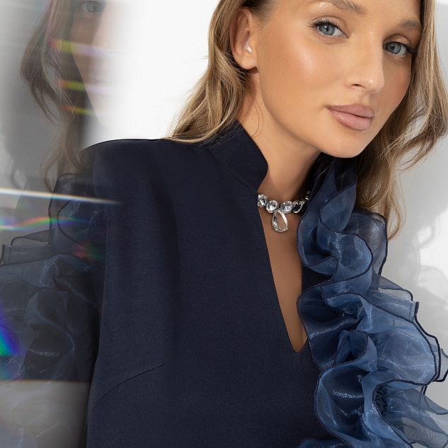 Платье Сияние глянца (синее)